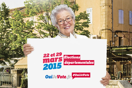 Visuel de la campagne de communication pour l'incitation au vote lors des élections départementales 2015