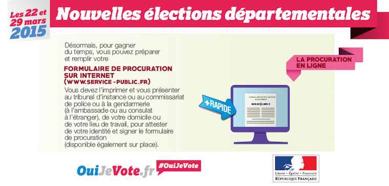 Infographie les nouvelles élections départementales 2015 - procuration en ligne