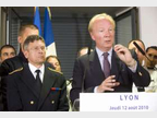 Déplacement à Lyon : le plan de Brice HORTEFEUX contre les vols à main armée commis avec armes à feu