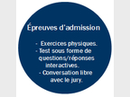 Détails épreuves d'admission