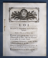 Musée GN : texte de loi de février 1791