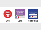 Vignettes VTC, LOTI et Moto pro