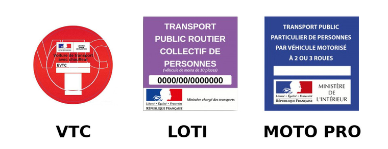 Vignette : Transport public collectif de personnes (macaron loti) Etiquette  & Autocollant