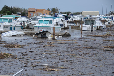 Image des inondations à La Londe Les Maures dans le Var