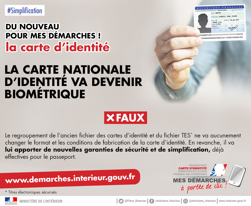 La carte nationale d'identité va devenir biométrique