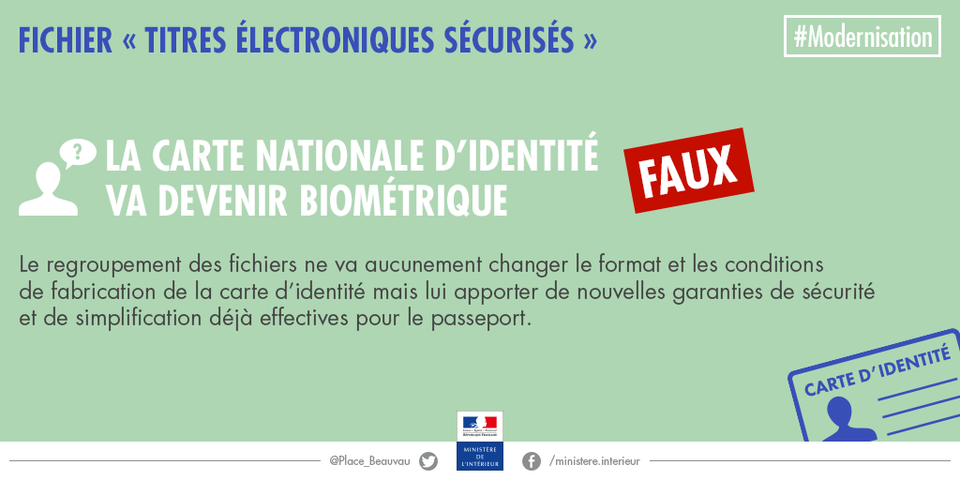 La carte nationale d'identité va devenir biométrique : faux