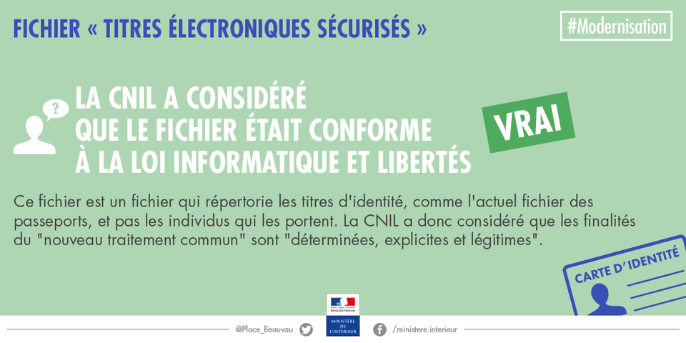 La CNIL a considéré que le fichier était conforme à la loi informatique et libertés : vrai