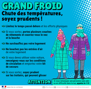 Grand froid, chute des températures, soyez prudents ! 