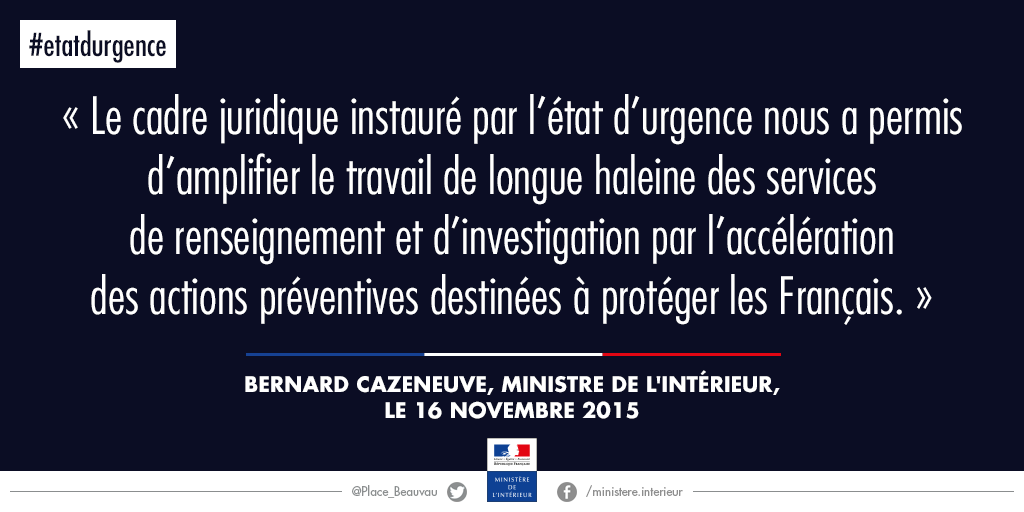 Citation De Bernard Cazeneuve Suite Aux Evenements Du 13 Novembre 15 2 Etat D Urgence Mobilisation De L Etat En Temps De Crise Securite Des Biens Et Des Personnes Infographies