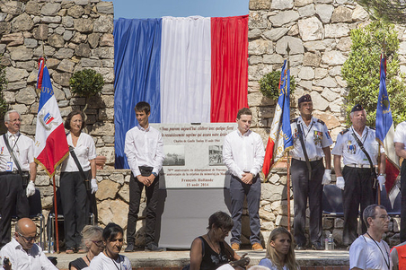 Cérémonie du 70ème anniversaire du Débarquement et de la bataille de Provence au Mémorial du Mont Faron, présidée par le Président de la République