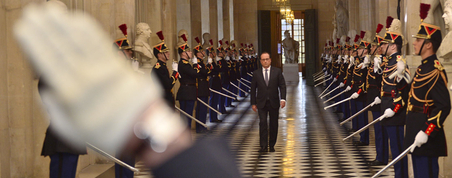 Photo de François Hollande, Président de la République, avant son intervention devant le Congrès