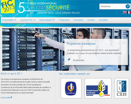 Site internet consacré au forum international sur la cybersécurité