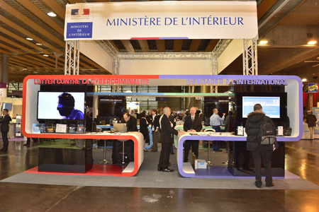 Photo du stand ministère de l'Intérieur au FIC 2015 à Lille