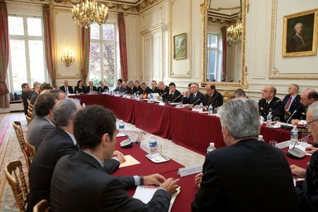Réunion des chefs des forces de sécurité franco-espagnoles au ministère de l'Intérieur 