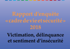 Rapport d’enquête CVS 2018 - Sentiment d'insécurité et préoccupation sécuritaire