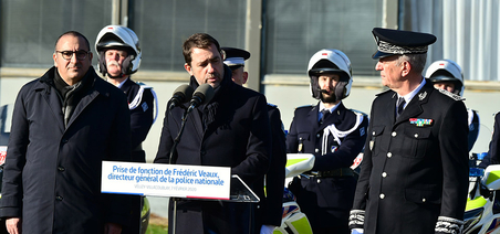 Cérémonie de prise de fonctions de M. Frédéric Veaux,  directeur général de la police nationale